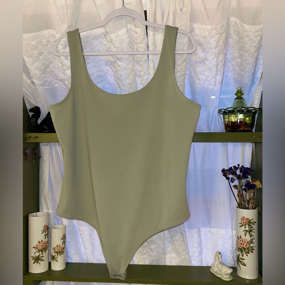 Express Body Contour Bodysuit—Sage Green—XL